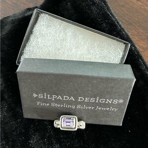 Silpada 925 Sterling Silver Misty Morning Amethyst Ring size 8